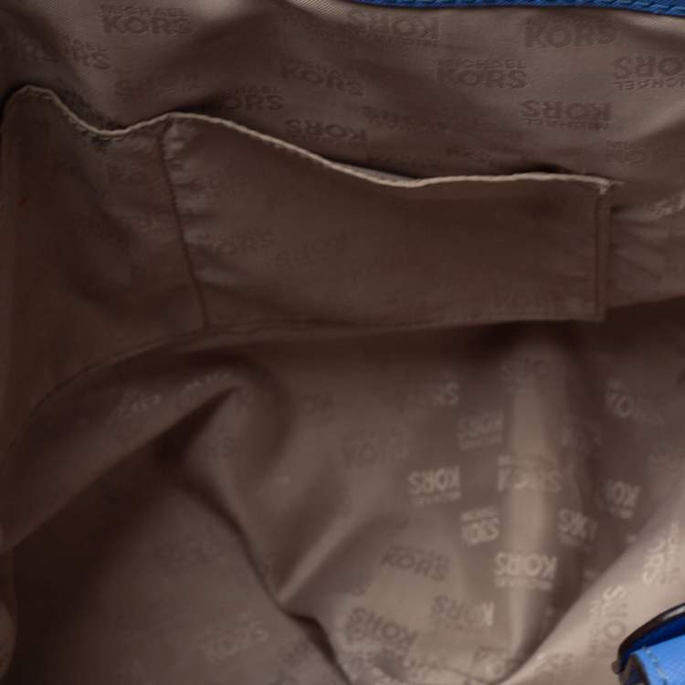 Pre Owned MICHAEL Michael Kors Blue Leather Large Jet Set Travel Tote