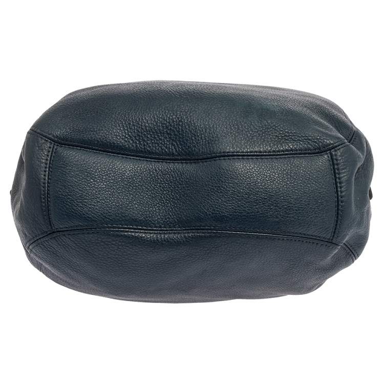 Pre Owned Michael Kors Navy Blue Leather Lillie Hobo 