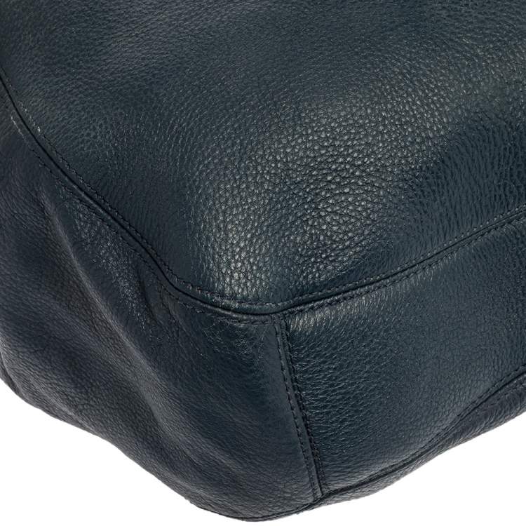 Pre Owned Michael Kors Navy Blue Leather Lillie Hobo 