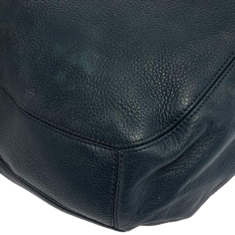 Pre Owned Michael Kors Navy Blue Leather Lillie Hobo 