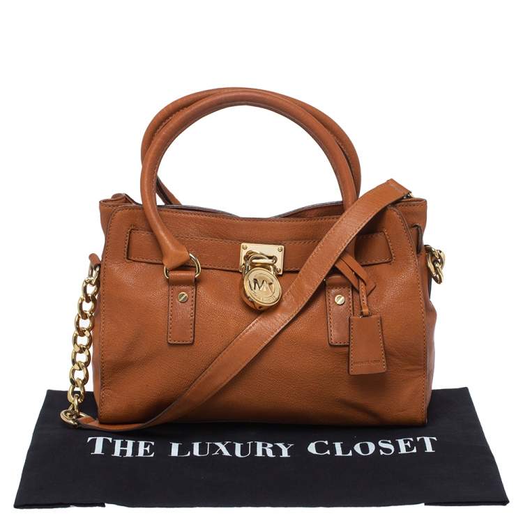 Pre Owned MICHAEL Michael Kors Tan Soft Leather Hamilton East West Tote