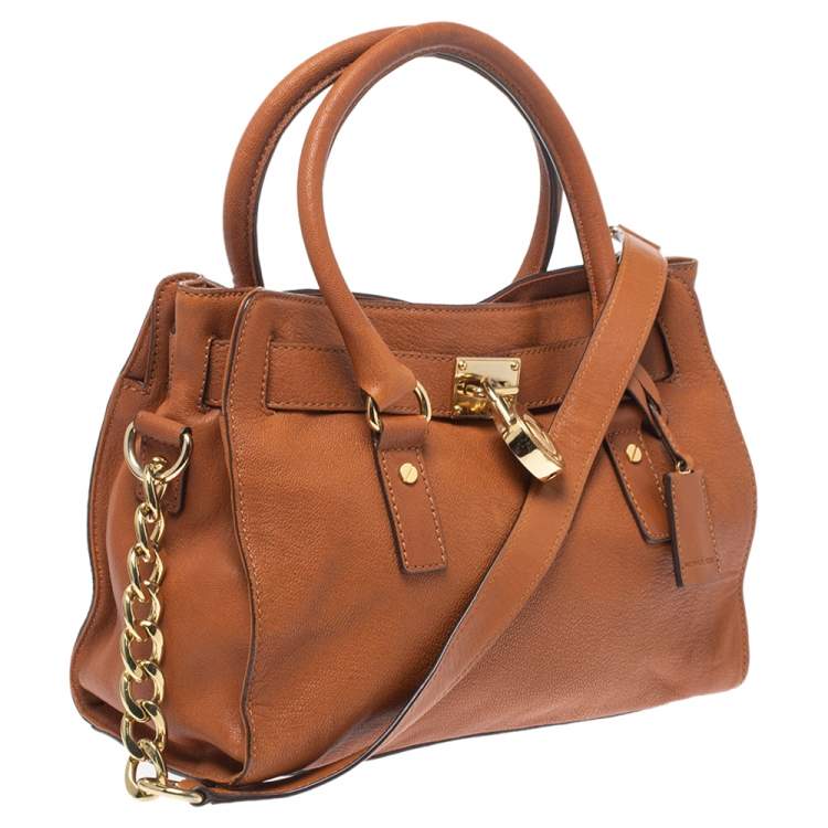 Pre Owned MICHAEL Michael Kors Tan Soft Leather Hamilton East West Tote