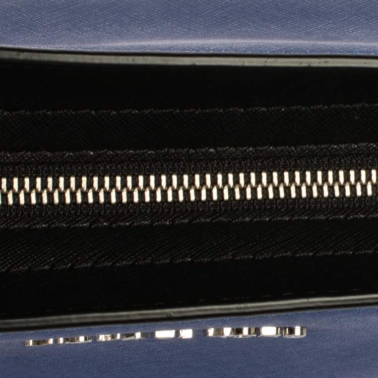 Pre Owned MICHAEL Micheal Kors Blue/Black Leather Small Selma Crossbody Bag