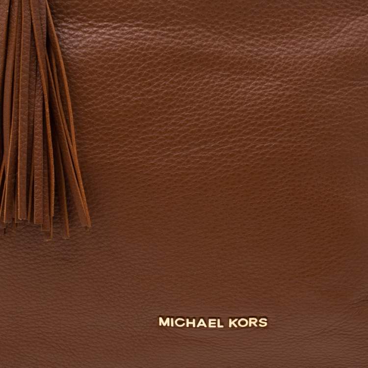 Pre Owned MICHAEL Michael Kors Brown Leather Bedford Tassel Shoulder Bag
