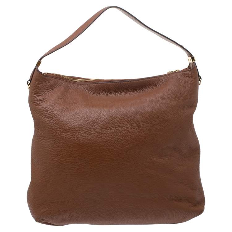 Pre Owned MICHAEL Michael Kors Brown Leather Bedford Tassel Shoulder Bag