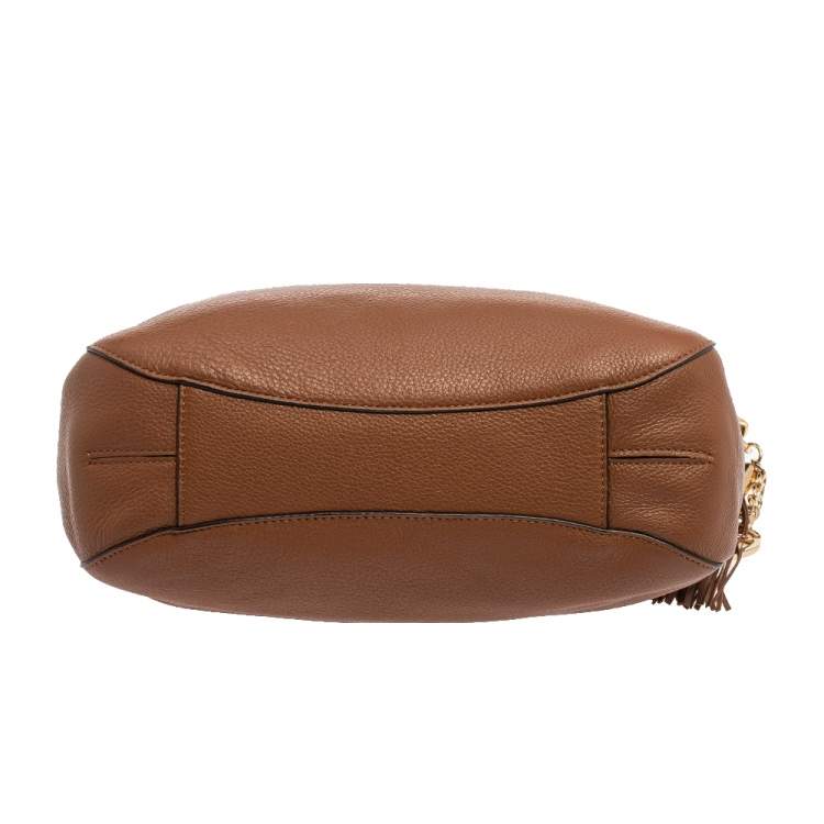 Pre Owned MICHAEL Michael Kors Tan Leather Charm Tassel Hobo
