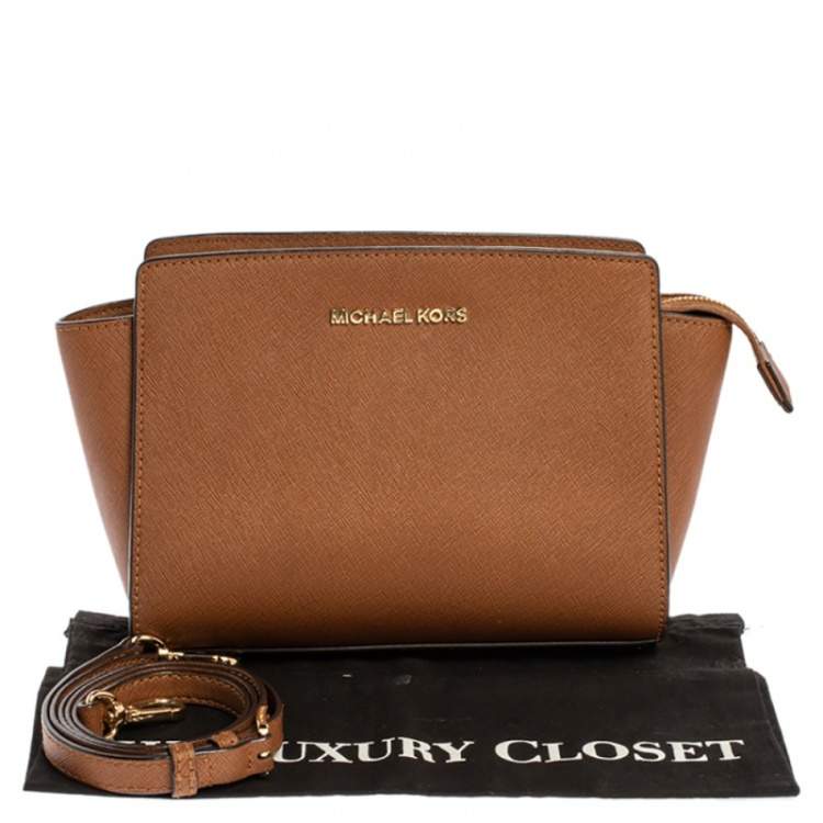 Pre Owned MICHAEL Michael Kors Brown Leather Medium Selma Crossbody Bag 