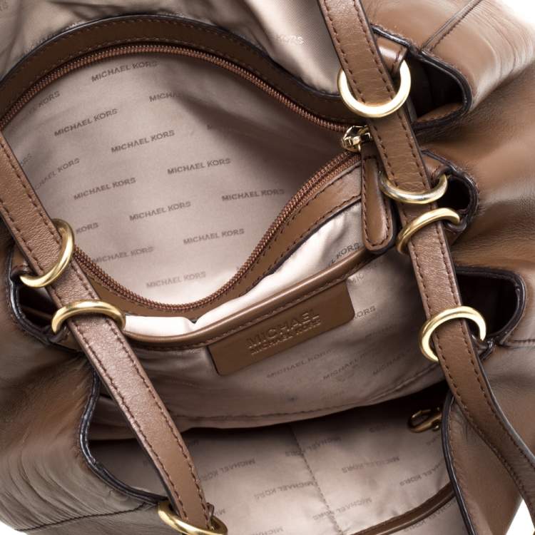 Pre Owned MICHAEL Michael Kors Brown Leather Quincy Shoulder Bag