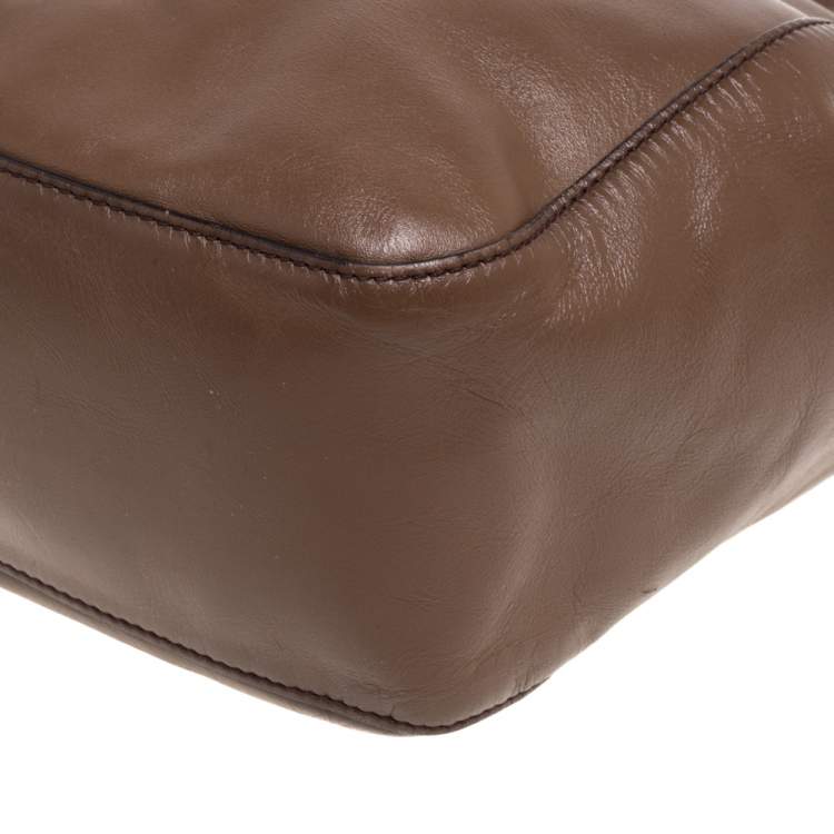 Pre Owned MICHAEL Michael Kors Brown Leather Quincy Shoulder Bag