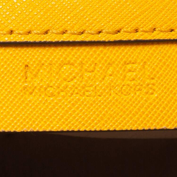 Pre Owned MICHAEL Michael Kors Mustard Leather Medium Selma Satchel