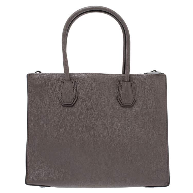 Pre Owned Michael Michael Kors Taupe Leather Large Mercer Tote