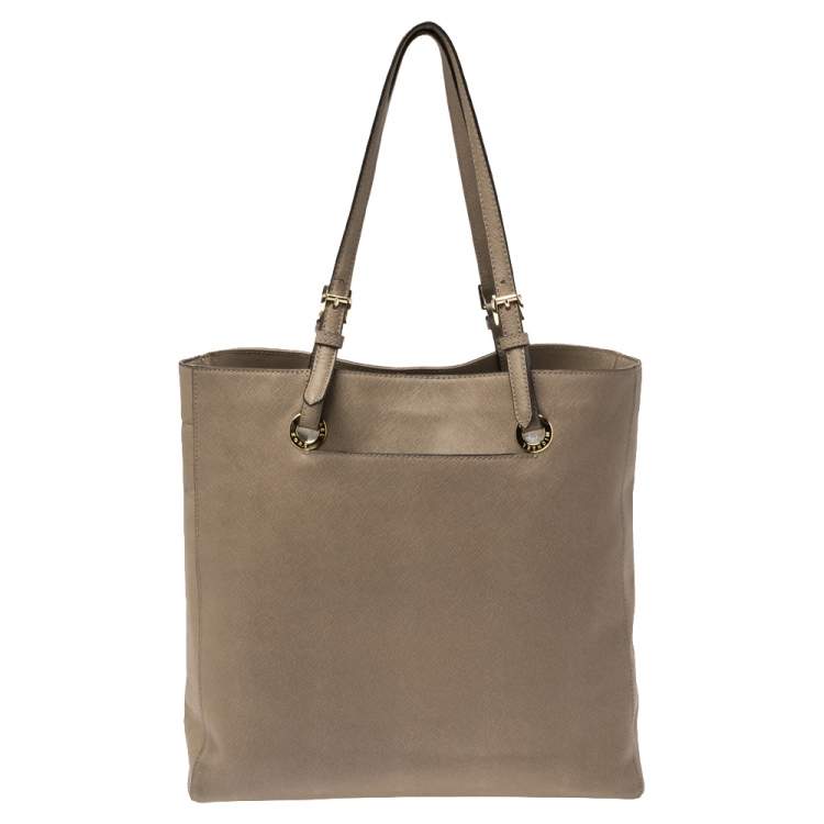Pre Owned MICHAEL Michael Kors Brown Leather Jet Set North South Tote