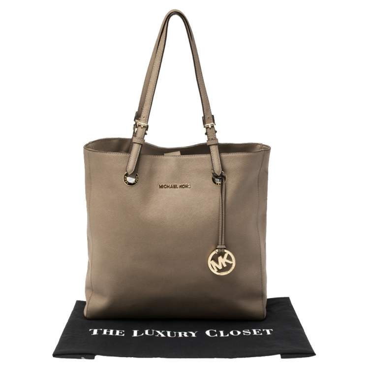 Pre Owned MICHAEL Michael Kors Brown Leather Jet Set North South Tote