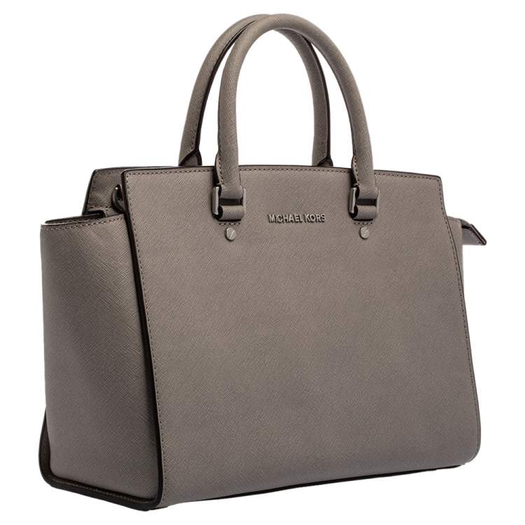 Pre Owned MICHAEL Michael Kors Grey Leather Large Selma Tote