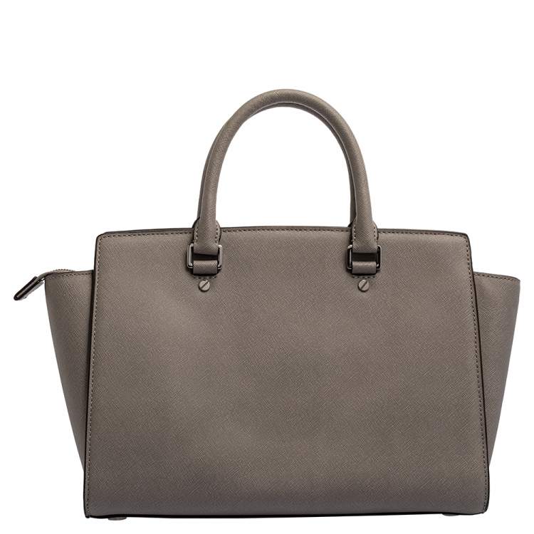 Pre Owned MICHAEL Michael Kors Grey Leather Large Selma Tote