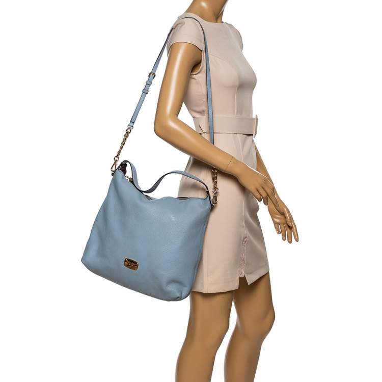 Pre Owned MICHAEL Michael Kors Blue Grained Leather Hobo