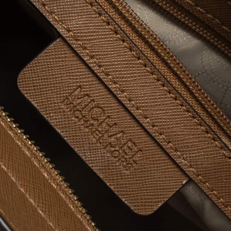 Pre Owned MICHAEL Michael Kors Tan Leather Medium Selma Crossbody Bag