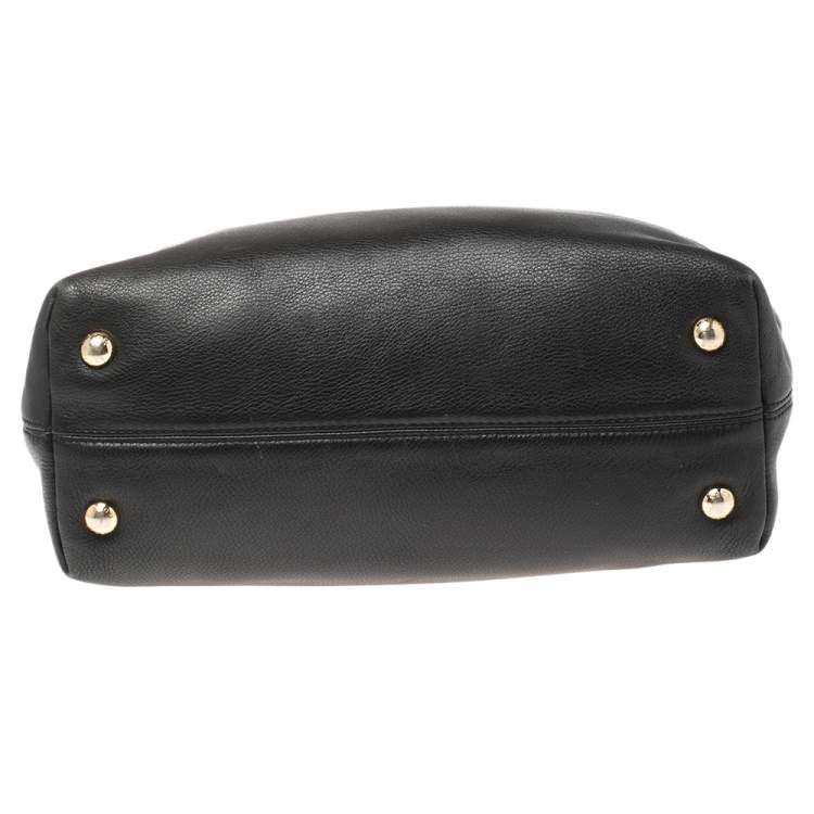 Pre Owned MICHAEL Micheal Kors Black Leather Jet Set Chain Tote