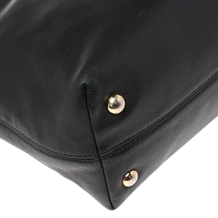 Pre Owned MICHAEL Micheal Kors Black Leather Jet Set Chain Tote