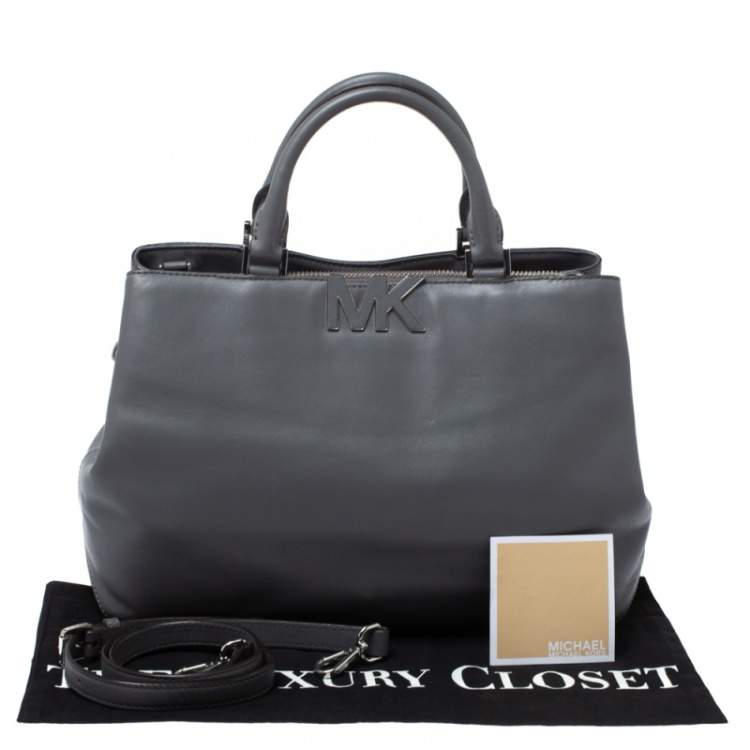 مملوكة مسبقًا MICHAEL Michael Kors Grey Soft Leather Large Florence Satchel