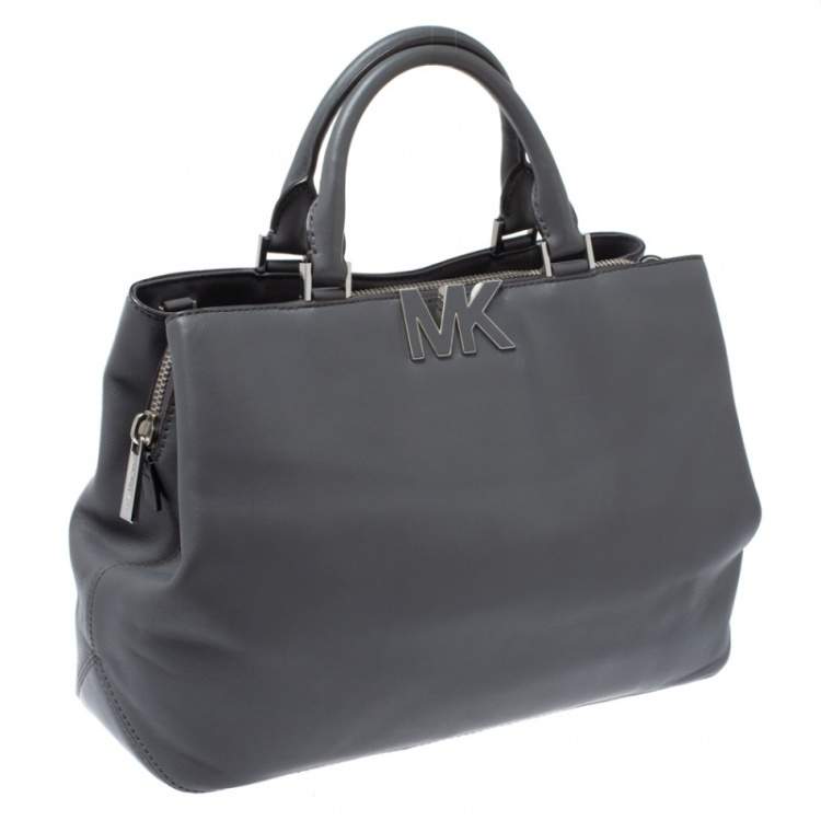 مملوكة مسبقًا MICHAEL Michael Kors Grey Soft Leather Large Florence Satchel