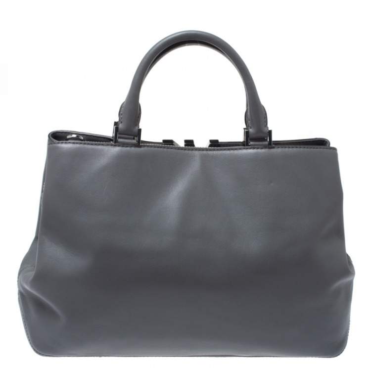 مملوكة مسبقًا MICHAEL Michael Kors Grey Soft Leather Large Florence Satchel
