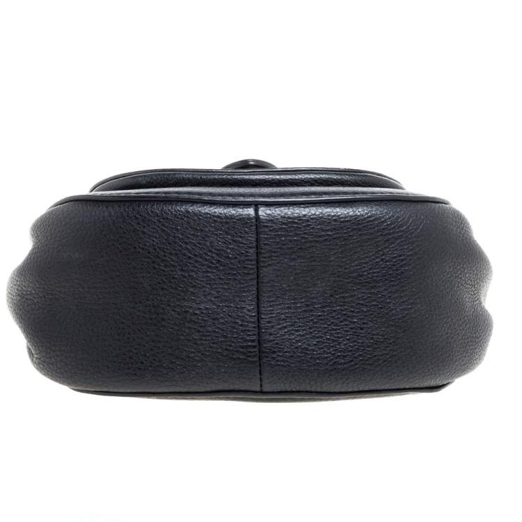 Pre Owned MICHAEL Michael Kors Black Leather and Suede Isadore Shoulder Bag