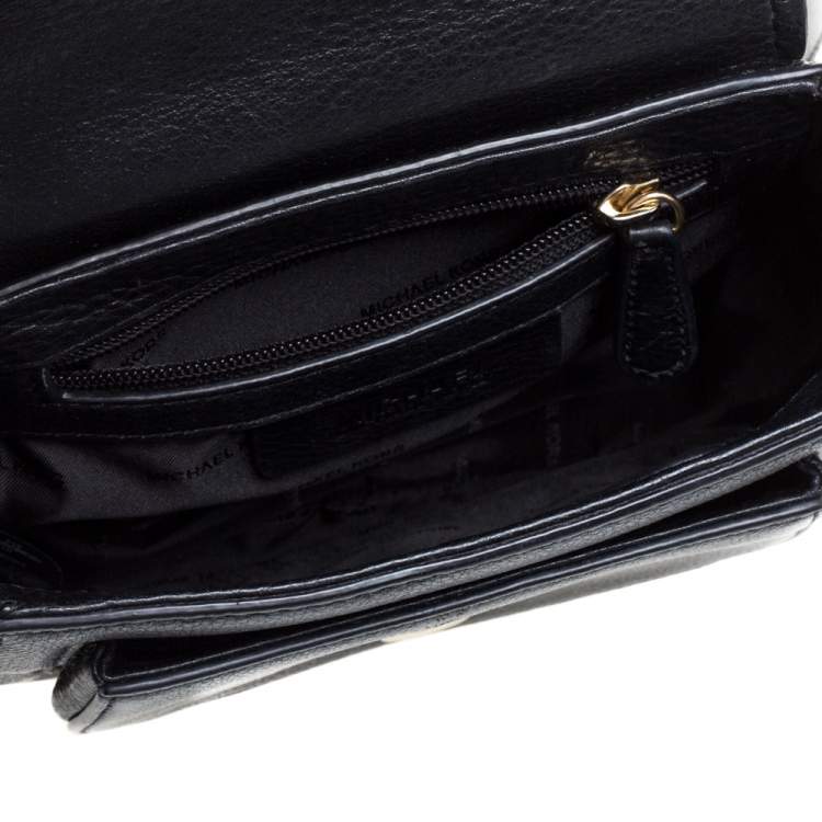 Pre Owned MICHAEL Michael Kors Black Leather and Suede Isadore Shoulder Bag