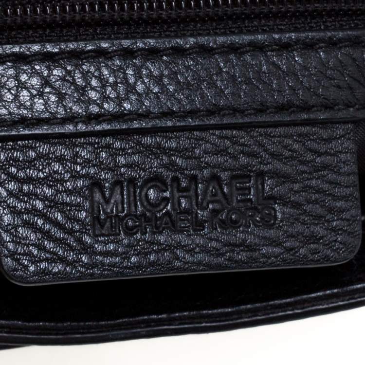Pre Owned MICHAEL Michael Kors Black Leather and Suede Isadore Shoulder Bag