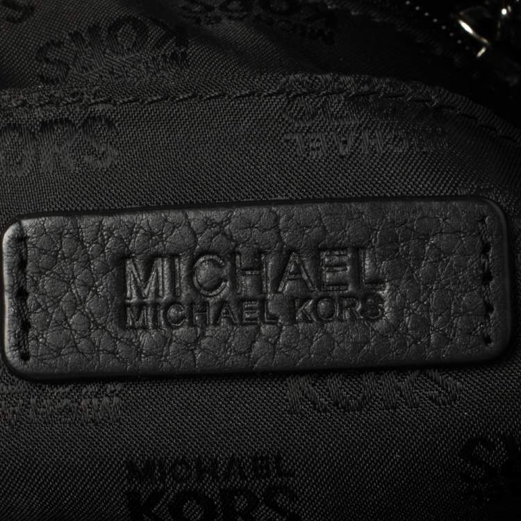 Pre Owned MICHAEL Micheal Kors Black Signature Canvas Jet Set Travel Chain Tote