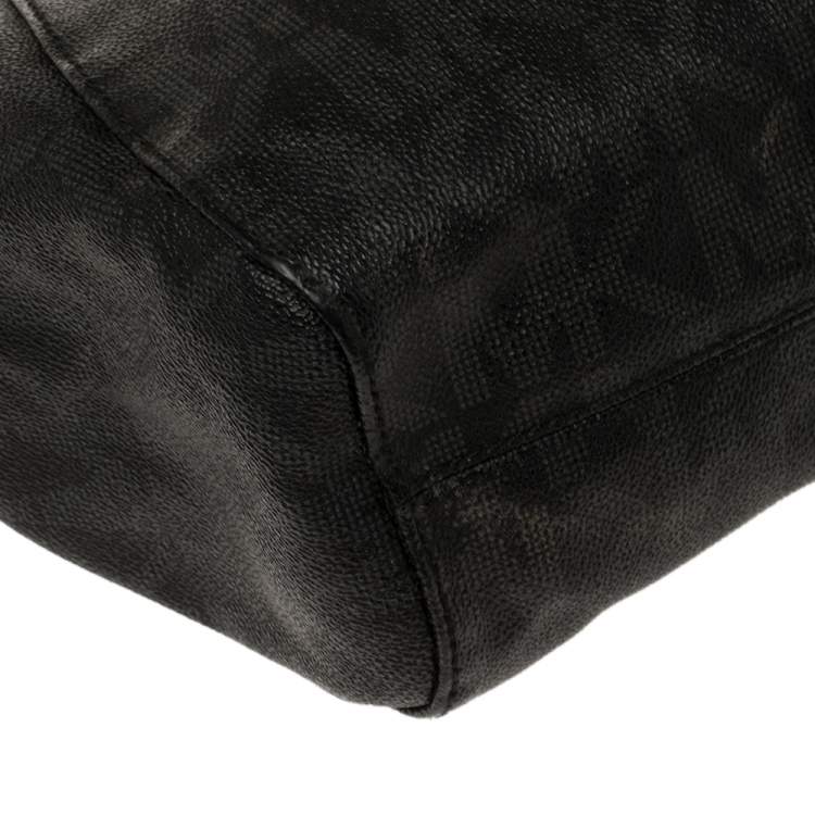 Pre Owned MICHAEL Micheal Kors Black Signature Canvas Jet Set Travel Chain Tote