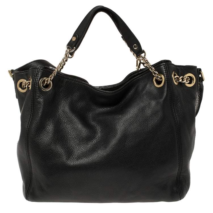 Pre Owned MICHAEL Michael Kors Black Leather Chain Shoulder Bag