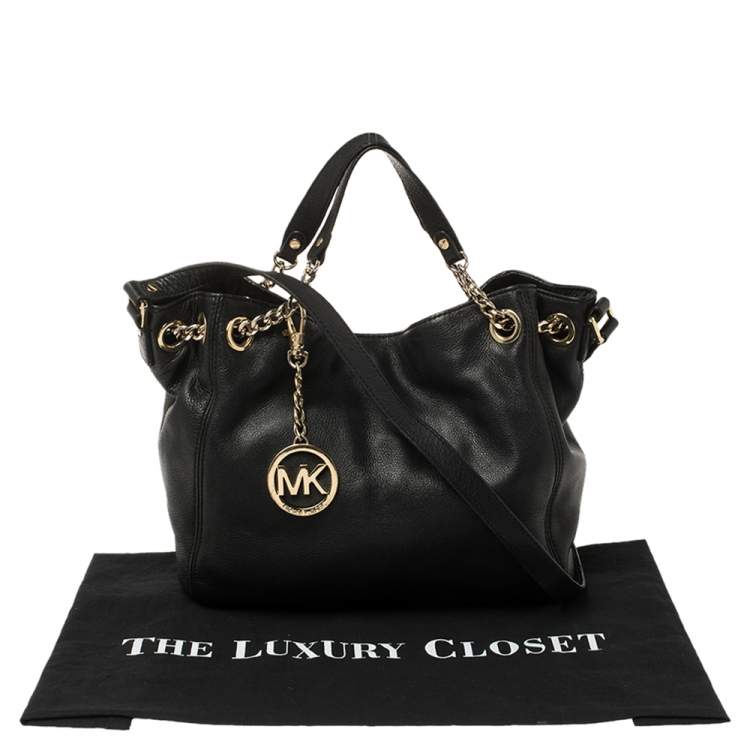 Pre Owned MICHAEL Michael Kors Black Leather Chain Shoulder Bag