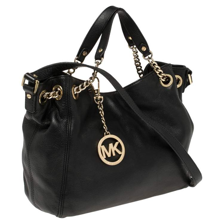 Pre Owned MICHAEL Michael Kors Black Leather Chain Shoulder Bag