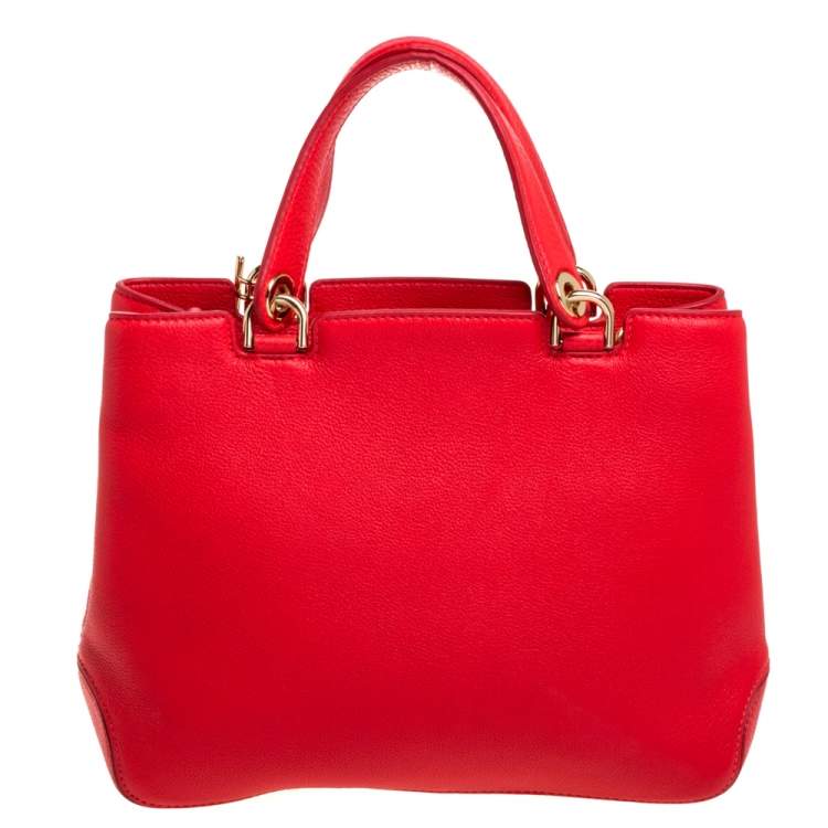 Pre Owned MICHAEL Michael Kors Red Leather Anabelle Tote