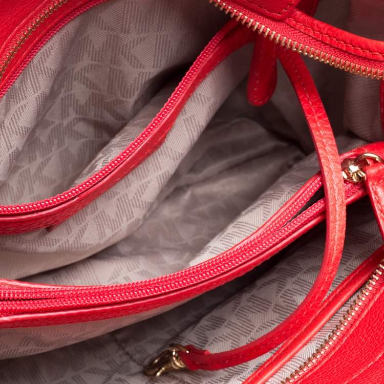Pre Owned MICHAEL Michael Kors Red Leather Anabelle Tote