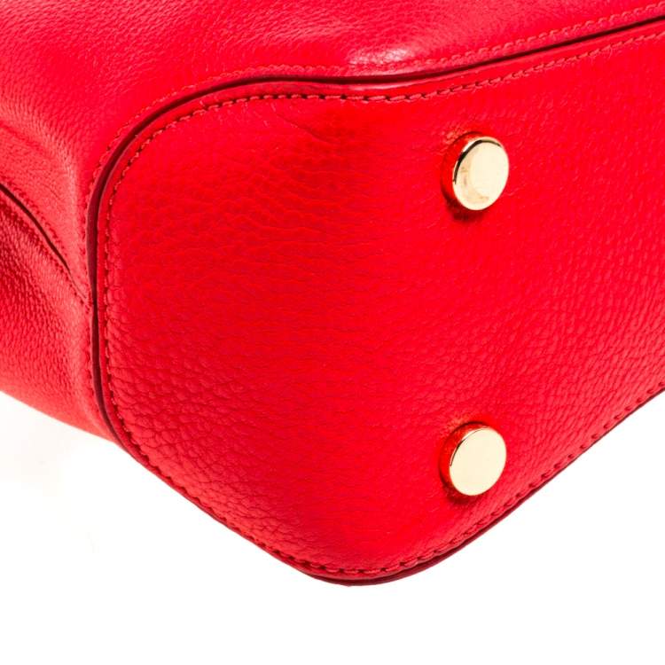 Pre Owned MICHAEL Michael Kors Red Leather Anabelle Tote