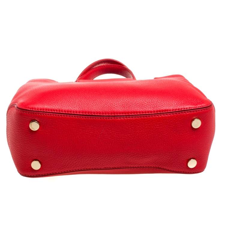 Pre Owned MICHAEL Michael Kors Red Leather Anabelle Tote