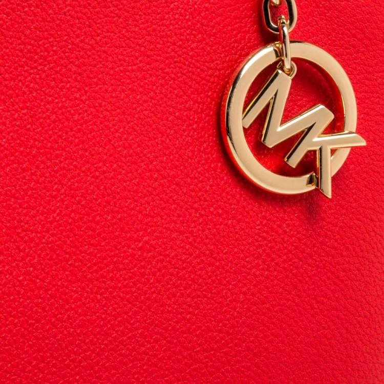 Pre Owned MICHAEL Michael Kors Red Leather Anabelle Tote