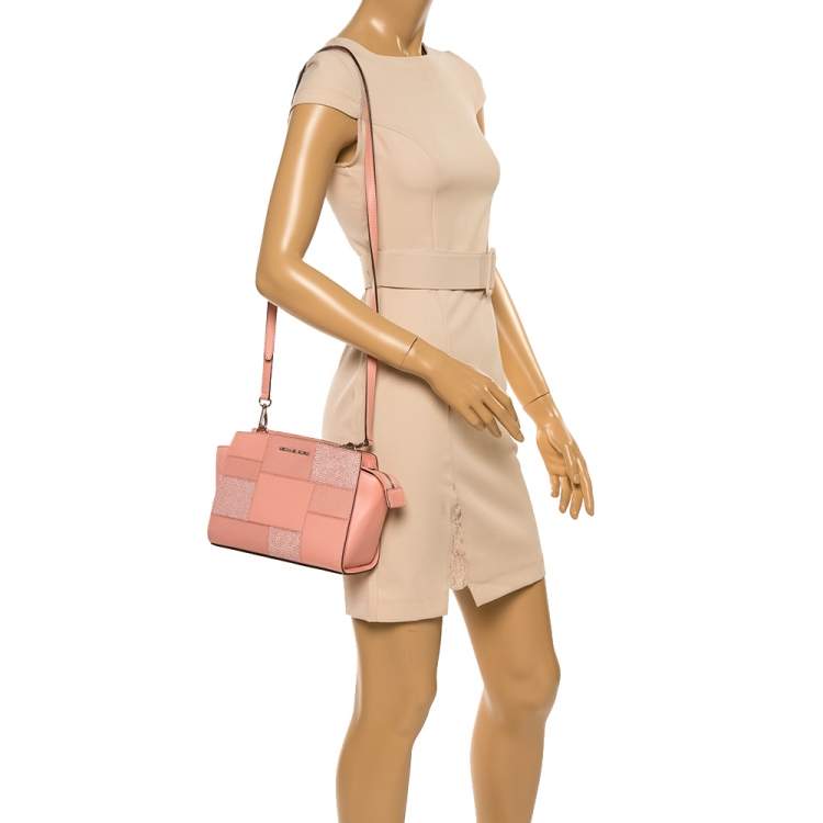 Michael Michael Kors Selma Medium Studded Messenger Bag In Soft Pink/gold |  ModeSens
