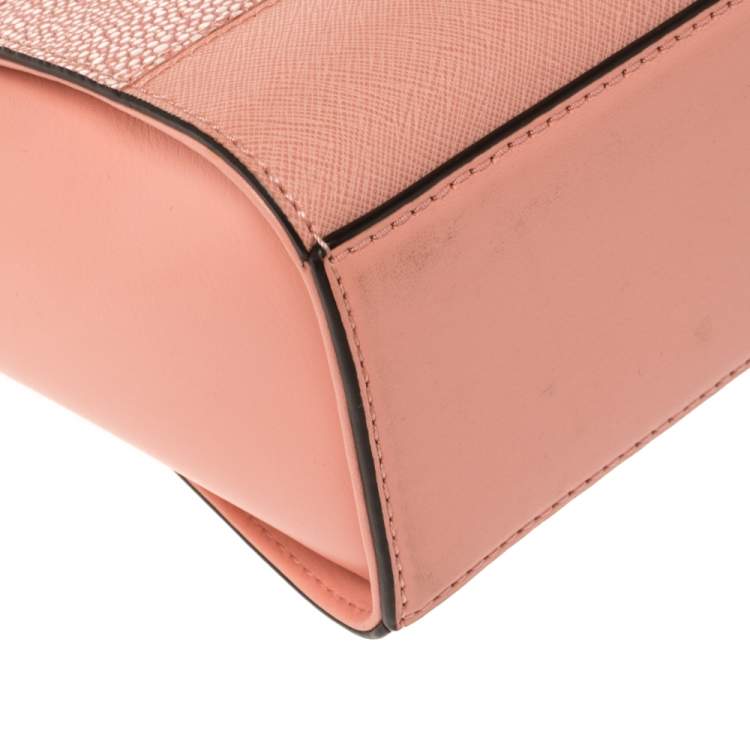 Pre Owned MICHAEL Michael Kors Pink  Patchwork Leather Selma Shoulder Bag