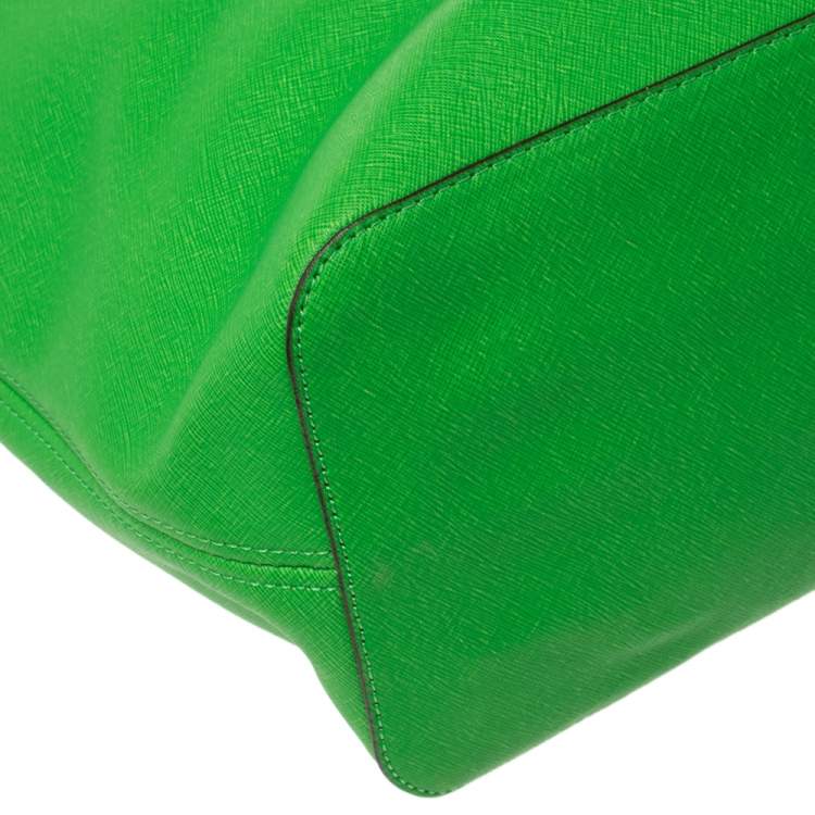 Pre Owned MICHAEL Michael Kors Green Saffiano Leather Jet Set Tote