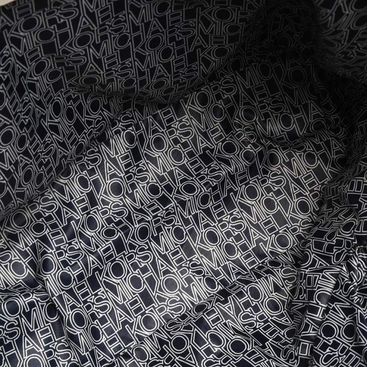 Pre Owned MICHAEL Michael Kors Blue/White Polka Dot Saffiano Leather Jet Set Tote
