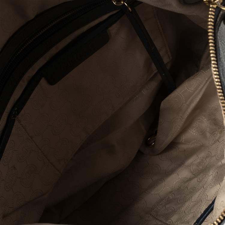 Pre Owned MICHAEL Michael Kors Navy Blue Leather Large Weston Hobo