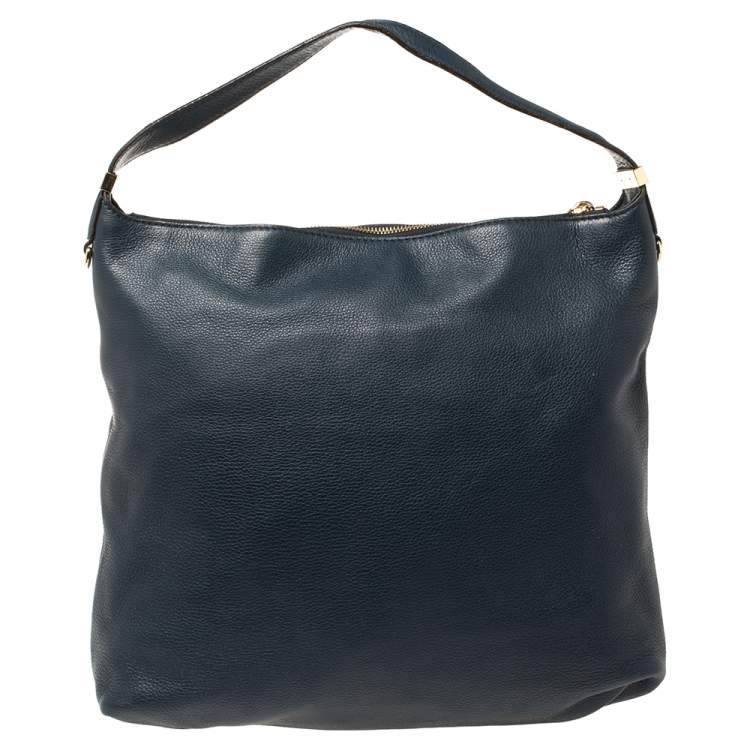 Pre Owned MICHAEL Michael Kors Navy Blue Leather Large Weston Hobo