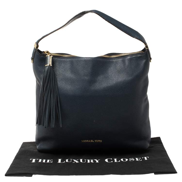 Pre Owned MICHAEL Michael Kors Navy Blue Leather Large Weston Hobo