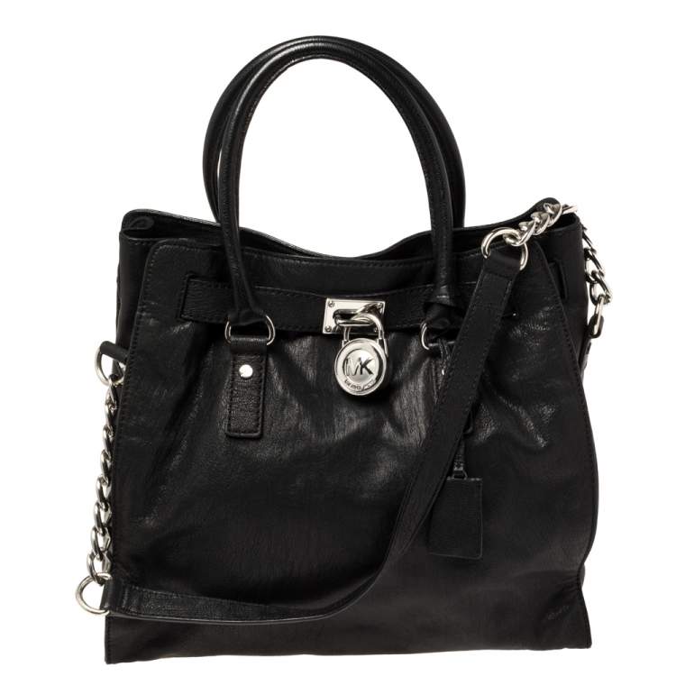 MICHAEL Michael Kors Black Leather Large Hamilton North South Tote MICHAEL  Michael Kors | TLC