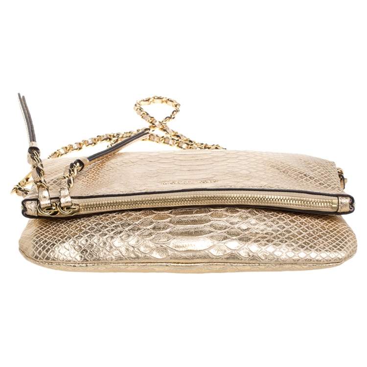 MICHAEL Kors Gold Python Embossed Leather Corinne Bag MICHAEL Michael Kors | TLC