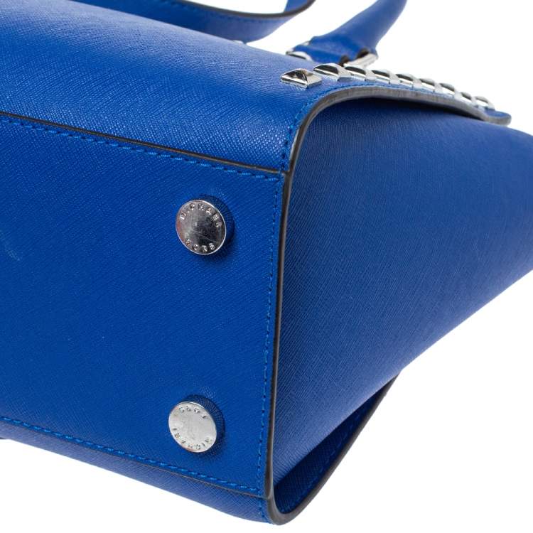 مملوكة مسبقًا MICHAEL Michael Kors Blue Leather Selma Studded Tote