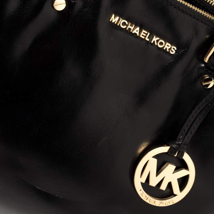 Pre Owned MICHAEL Michael Kors Black Leather Large Sutton Tote
